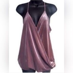 NSR Mauve Purple‎ Velvet Draped Racerback Cami